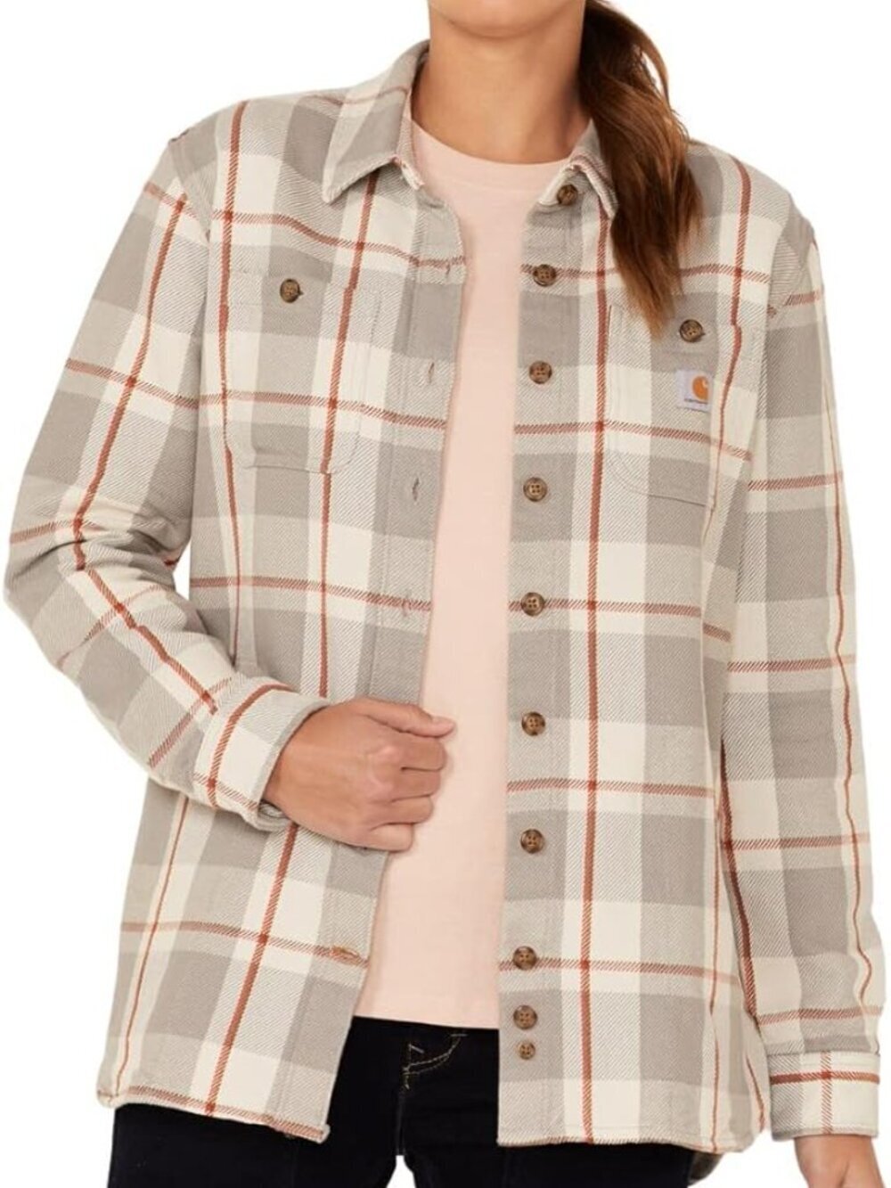 Carhartt Women's Loose Fit Plaid Heavyweight Plaid Shirt